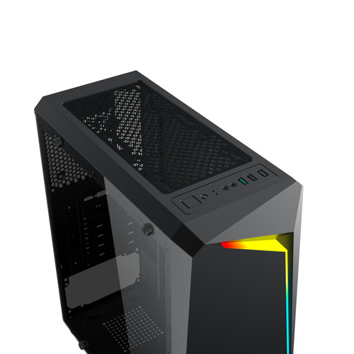 Gabinete Gamer Xigmatek Atx Vortex Rgb Vidrio Templado Color Negro