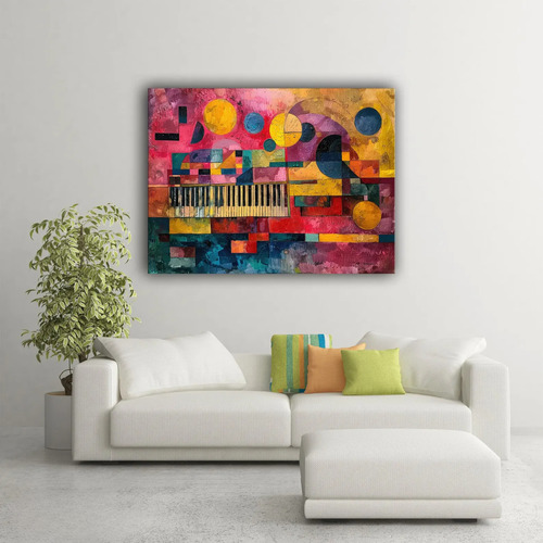 Cuadro Decorativo Notas Musicales Abstracto Canvas Canvas