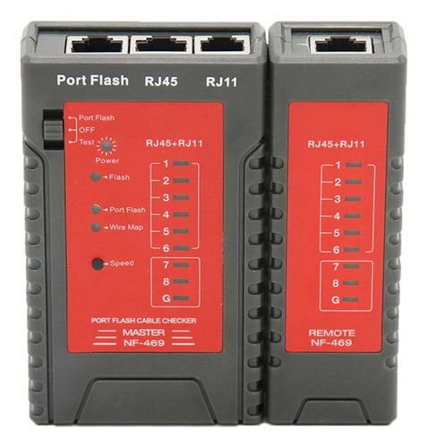 Imagen 1 de 9 de Nf-469 Tester De Cable De Red Rj45 Rj11 Tester Para Ethernet