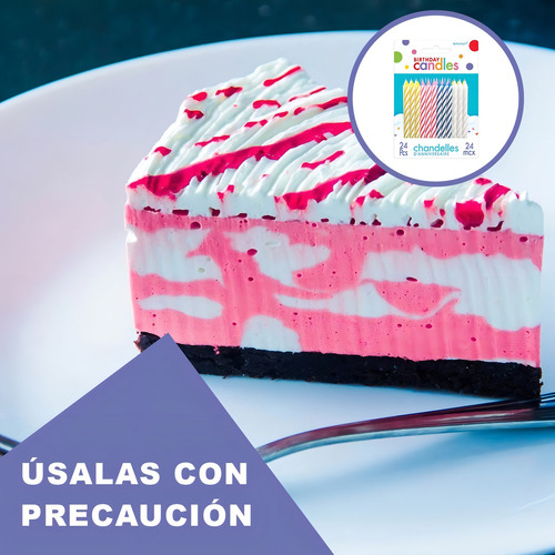 Velas De Cumpleaños Colores Marca Amscan Paquete / 24 Piezas