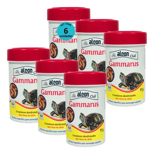 comprar Ração Alcon Club Gammarus 11g Tartarugas Aquáticas Kit Com 6