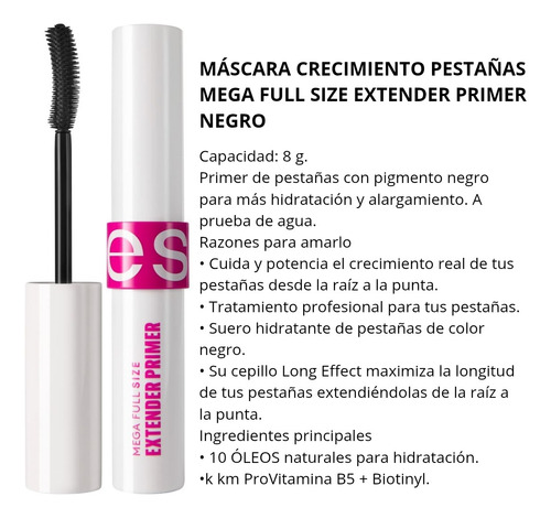 Máscara Crecimiento Pestañas Mega Full Size Extender Primer