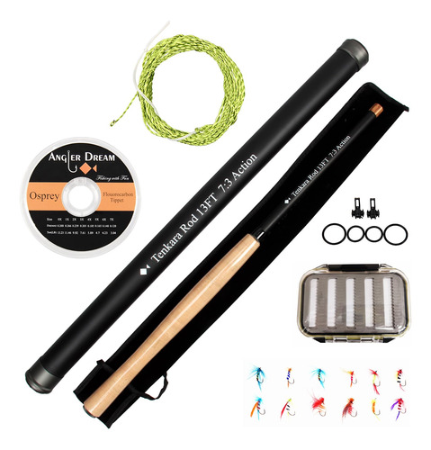 Angler Dream Kit De Cana Tenkara De 13 Pies De Fibra De Carb