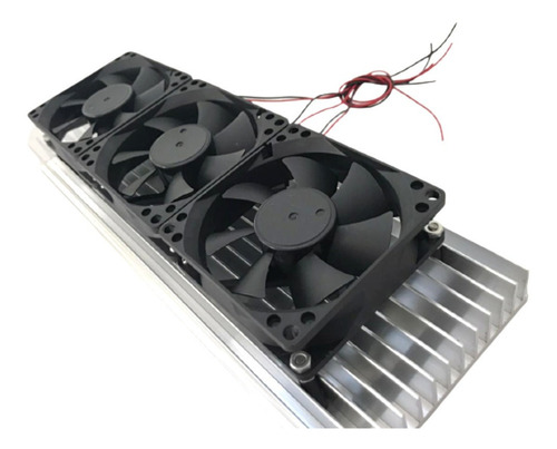  Dissipador Calor Alumínio 104mmx25mm C/ 35cm + 3 Cooler 12v