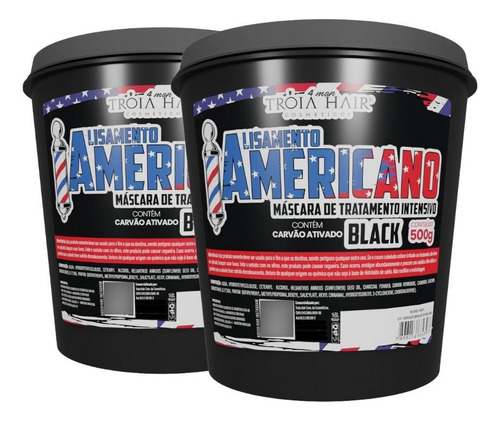 Kit 2 Alisamento Americano Black 500g - Troia Hair