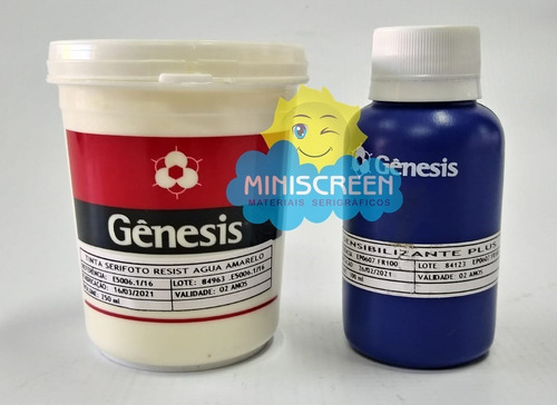 Emulsão Serifoto Amarelo 225ml Genesis + Sensibilizador Bicr