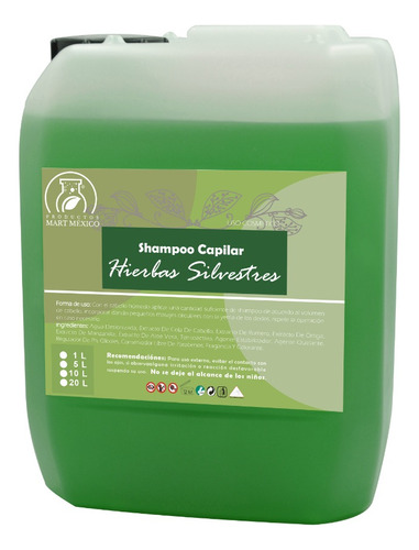  Shampoo Capilar Hierbas Silvestres Hidratante 5lts