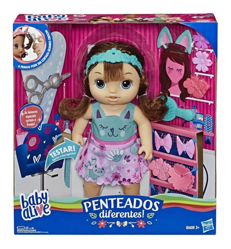 Nova Baby Alive Penteados Diferentes Cabelo Interativo Moren