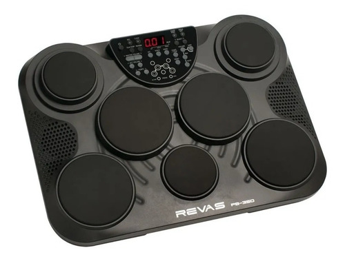 Imagem 2 de 9 de Bateria Eletrônica Portátil Revas Pb 350 Fonte E Suporte