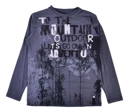Polera Manga Larga Niño Gris Oscuro Pillin (pvx641mar)