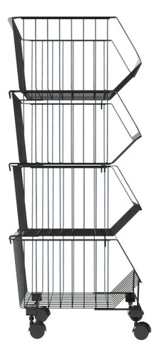 Canastas Organizadoras 4 Pzas Apilables En Forma De Carrito