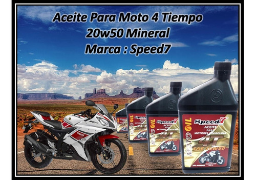 Aceite Para Moto 4 Tiempo  20w50 Mineral  Marca : Speed7