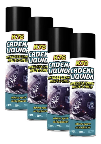 4 Cadenas Liquida Para Nieve Antideslizante Grande 440cc