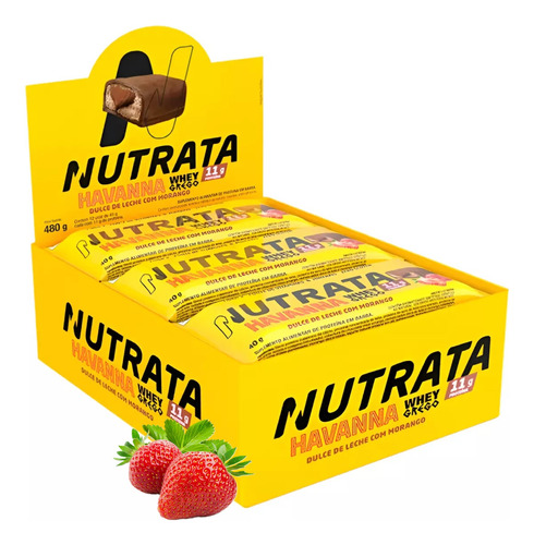 Display Grego Bar Havanna Sabor Morango C/ 12und - Nutrata