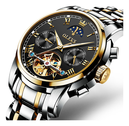 Relojes Mecánicos Olevs Luminous Luxury Para Hombre Color Del Fondo Silver Golden Black