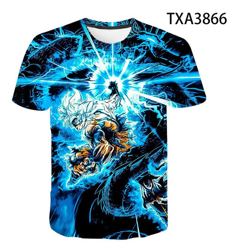 Playera De Manga Corta Con Estampado 3d De Dbz Dragon De Di