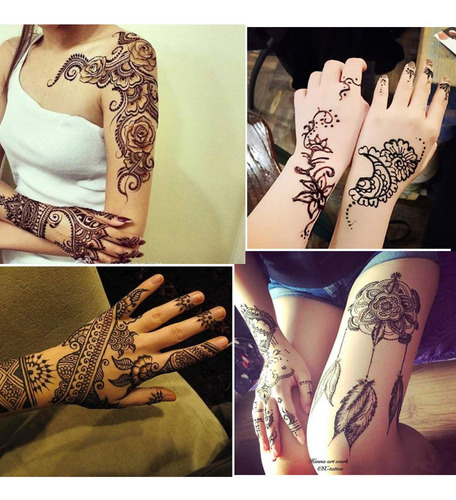 Temporary Tattoos Kit, 4pcs Semi Permanent Tattoo Paste Cone