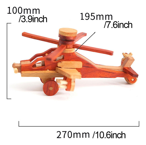 Modelo De Avión De Madera Hecho A 270 Mm X 195 Mm X 100 Mm