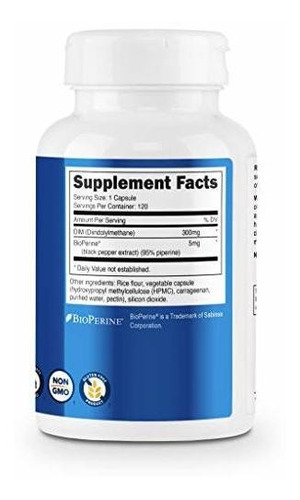 Suplemento Nutricost Dim Diindolylmethane 120 Capsulas