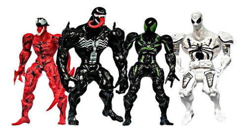 Set X4 Muñecos Figuras Venom Carnage 15cm Juguete Spiderman