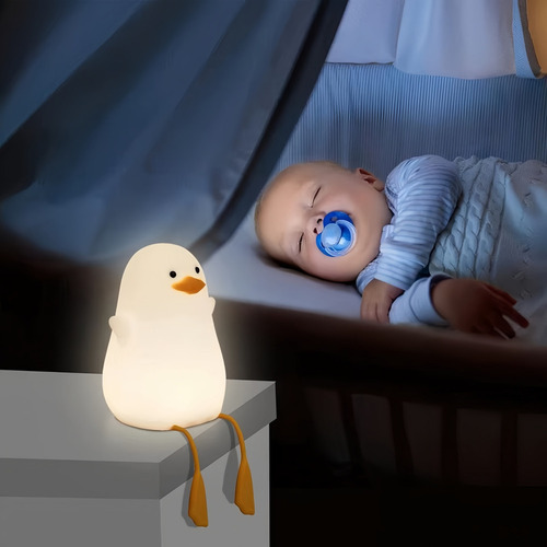Luz Nocturna Infantil De Silicona Con Forma De Pato