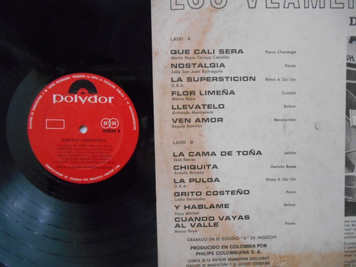 Lp Vinilo Los Vlamers Marco Rayo Grito Costeño Colombia1960