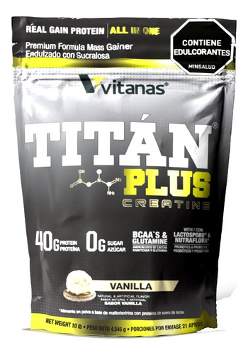 Titan Plus - 10lb Proteina Hipercalorica - Vitanas - Gainer
