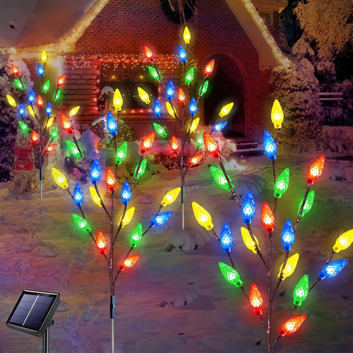 Paquete De 4 Luces Solares De Estaca De Jardín De Navidad Me