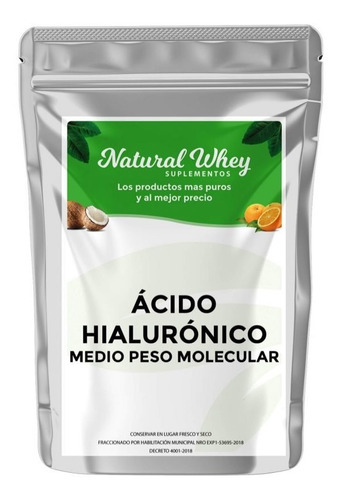 Ácido Hialurónico  Puro 40 Gramos Medio  Peso Molecular 