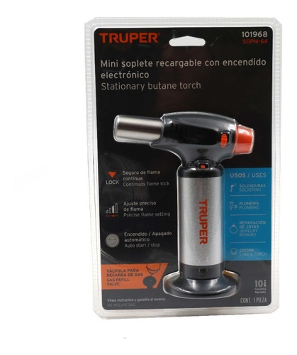 Mini Soplete Recargable De Gas Butano, Truper