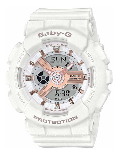 Reloj Mujer Casio Ba-110rg-7a Cuarzo Pulso Blanco En