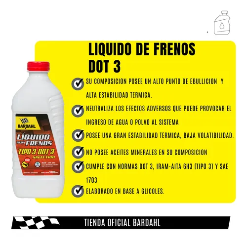 Kit Liquido Para Frenos Bardahl 250 Ml Dot 3 X 8 Uni