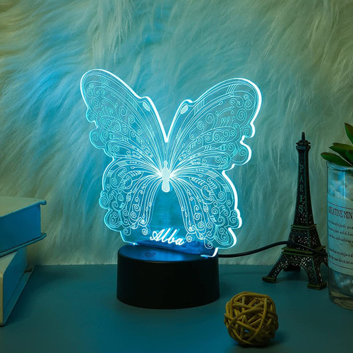 Luz De Noche Personalizada Lagofit Mariposa Led Personalizad