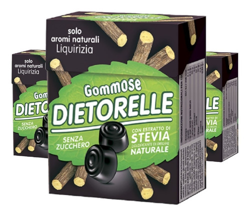 Imagem 1 de 2 de 3x Bala De Goma Vegana Dietorelle Alcacuz 40g