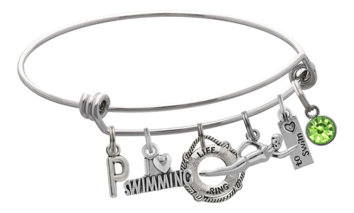 Pulsera Natación Dije Nadador Brazalete Nadador Deportista Agua Pulsera Personalizado Letra Nombre Brazalete Moda Dije