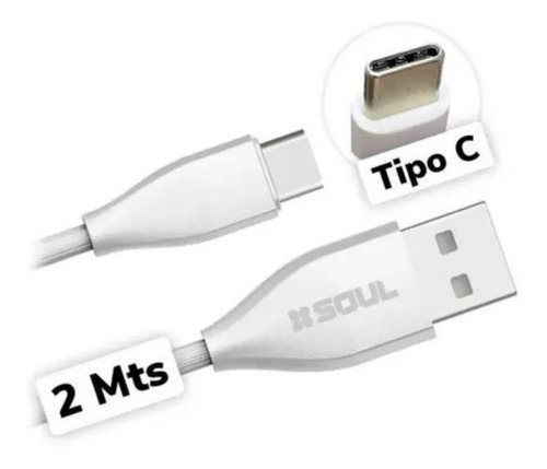 Cable Tipo C 2 Metros Soul Original Carga Rapida 2.0a Color