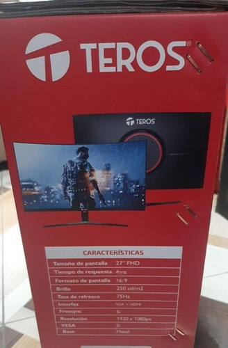Imagen 3 de 3 de Monitor Teros Te-3199n 27' Ips Curvo 75hz 4ms Full Hd Hdmi