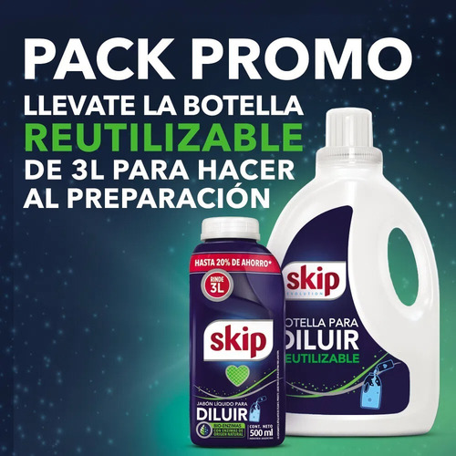 Jabon Liquido Skip Para Diluir Bioenzimas Ropa Bidon Pack X2