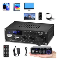 Comprar Amplificador Estéreo Bluetooth Audio Casa\u002Fautomóvil Mini 2 Canales Fm Rca\u002Fusb Hifi Subwoofer Alta Fidelidad Alta Eficacia Multi-interfaz Pantalla Led Con Fuente De Alimentación