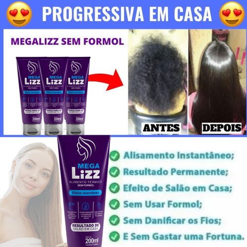 Megalizz - Progressiva Sem Formol De Chuveiro Original
