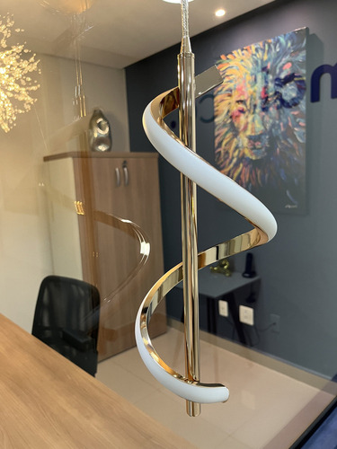 Lámpara Led En Espiral De Adn Moderna Y Lujosa, Color Dorado