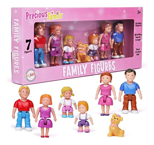 Playkidz Family Figures - Small Play People 7 Figurines Set,