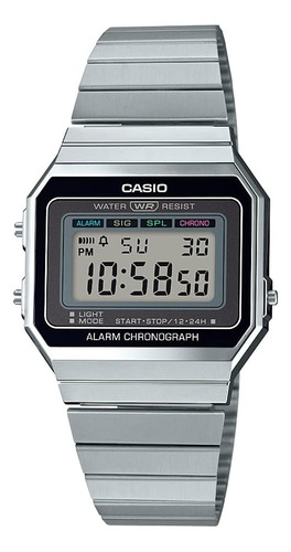 Casio A700w-1acf Classic Digital Display Quartz Sil Para Hom