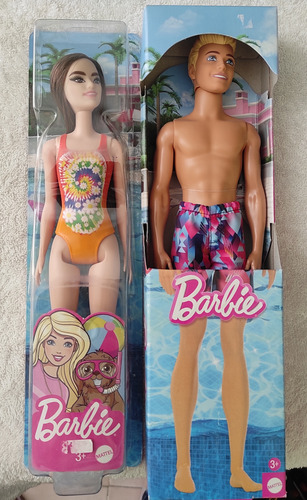 Barbie Pack Ken Y Barbie De Playa Mattel