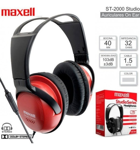 Imagen 3 de 7 de Audífono Maxell Studio Con Micrófono