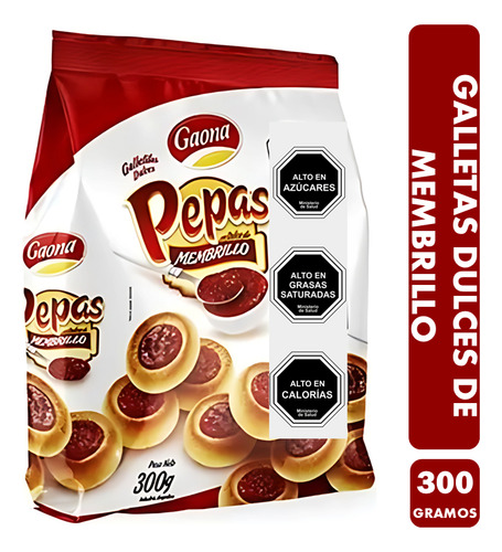 Galletas Dulces Pepas Con Dulce De Membrillo (contiene 300g)