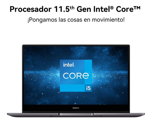 Laptop Huawei Matebook D14 I5 11.5va Gen 8gb + 512ssd Gris Color Gris espacial