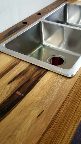 Imagen 6 de 6 de Mesada Madera Cocina Laqueada Guayubira 60 Cm X 140 Cm
