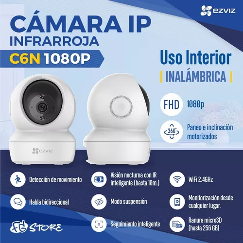 Camara De Seguridad IP Wifi Interior Domo Ezviz C6n Full HD 1080p  Motorizada 360°