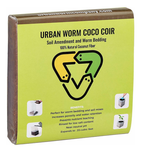 Urban Worm Coco Coir Acondicionador De Tierra Y Lecho Para L